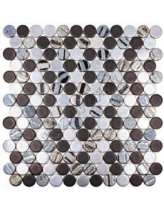 Circle AQUA BLACK MIX мозаика стеклянная Vidrepur