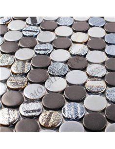 Circle AQUA BLACK MIX мозаика стеклянная Vidrepur 2