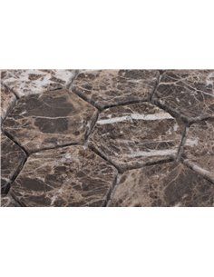 Wild Stone HEXAGON DARK EMPERADOR TUMBLED 63x63 мм каменная мозаика Starmosaic 2