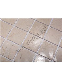 Wild Stone CREMA MARFIL POLISHED 48x48 мм каменная мозаика Starmosaic 2