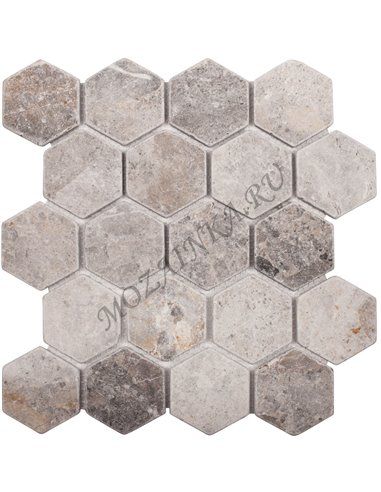 Wild Stone HEXAGON VLg TUMBLED 64x74 мм каменная мозаика Starmosaic