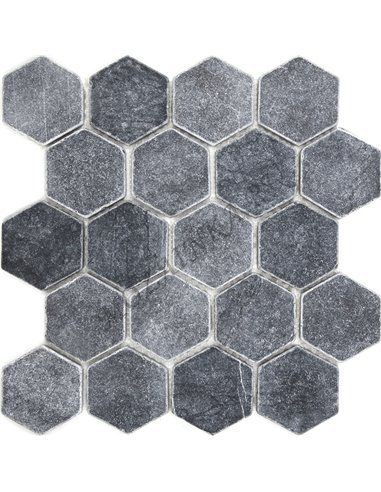 Wild Stone HEXAGON VBs TUMBLED 64х74 мм каменная мозаика Starmosaic