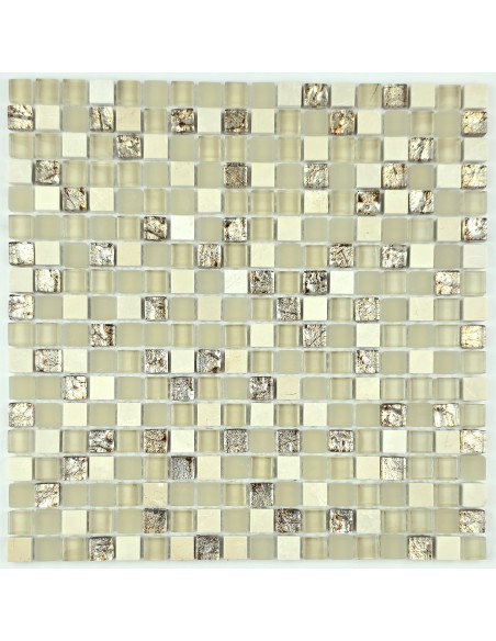 Cube Cream мозаика из камня и стекла "Философия Мозаики"