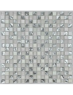 Cube White мозаика из камня и стекла "Философия Мозаики"