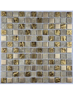 Krit 28 каменная мозаика покрытая золотом "Философия Мозаики"