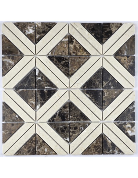 Romb Cream каменная мозаика "Философия Мозаики"