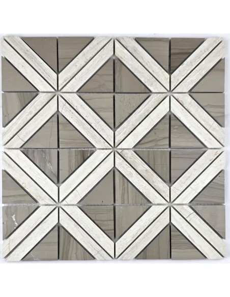 Romb Grey каменная мозаика "Философия Мозаики"