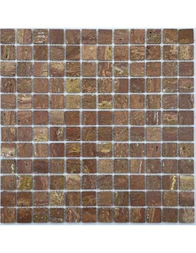 Red Travertine 23-6P мозаика из травертина "Философия Мозаики"