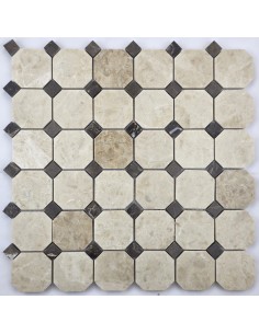 Octagon Cappucino Beige каменная мозаика "Философия Мозаики"