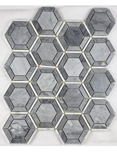 Hexagon Grigio каменная мозаика "Философия Мозаики"
