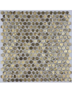 Aluminium Hexagon Tea Gold мозаика из алюминия "Философия Мозаики"